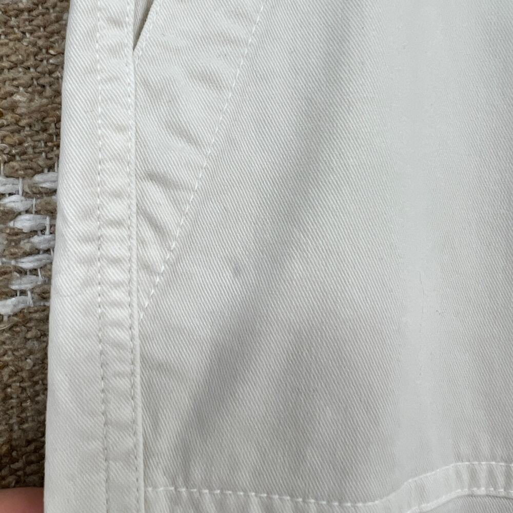 Nili Lotan Jenna Cropped Raw-Edge Pants Women 12 Eggshell Cotton Twill Cream USA - Picture 5 of 11